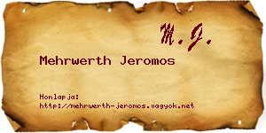 Mehrwerth Jeromos névjegykártya
